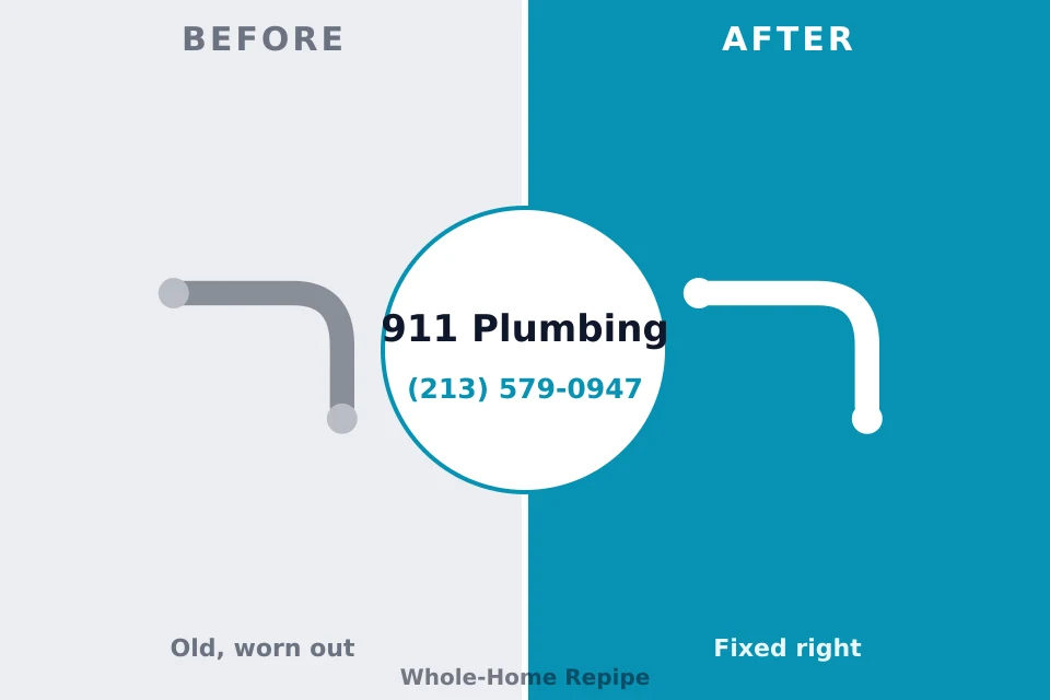 Before and after: plumbing repair Oriskany, NY